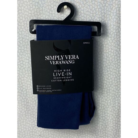 SIMPLY VERA VERA WANG XSmall Navy Cozy Heavyweight Leggings - Picture 2 of 6